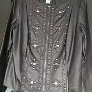 Faux leather sports jacket
